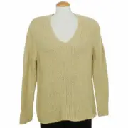EILEEN FISHER Citron Yellow Wool Alpaca Chain Boxy Sweater PL