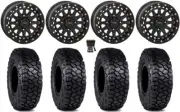 System 3 SB-6 15" Wheels Black (6+1) 30" Intersect Tires Kawasaki Mule Pro FXT