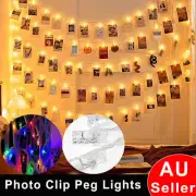 Photo Clip Fairy LED String Lights Peg Picture Hanging Wedding Party Xmas Decor