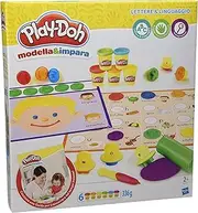 Play-Doh Model and Learning Letters and Languages, Large, Multicolour, Educational Toy, Kid, Child, Large Shapes, Special Pen, Soft and Colourful Modelling Clay