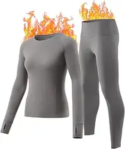 [gagli] Thermal Underwear Set for Women Long Johns with Fleece Lined Base Layer Top Bottom Pajama Set for Cold Weather