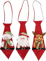 Veemoon 3pcs Funny Christmas Tie Santa Claus Tie Xmas Printed Tie Party Creative Tie Christmas Clothing Tie Accessories Polyester Tie (40cm)