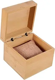 HORIALENCE Box Single Watch Storage Box Elegant Bamboo Watch Organizer with Sponge Lining for Display and Travel Minimalist Design present Box for Men