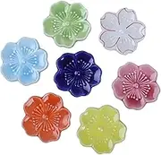 SOLUSTRE 7pcs Japanese Cherry Blossom Ceramic Chopstick Holders Elegant Tableware Rests for Home Restaurant Decor Adorable Chopstick Racks Smooth Surface