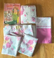 Vintage Barbie Bed Twin Set (Sealed) Curtain Valance & 1974 Poster Coloring Book