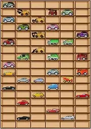 Menkxi 1 Pcs 102 Space Toy Car Display Case Wooden Wheels Shelf Wall Mounted Toy Car Storage Car Display Shelf Christmas Birthday Gift for Cars, Collectibles, Toy Figurines, Tiny Dolls, Shot Glasses