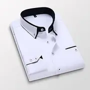 Men's Dress Shirt Button Down Shirt Collared Shirt Non Iron Shirt Plain Wedding Work White Pink Navy Blue Royal Blue Long Sleeve Collar All Seasons Clothing Ap