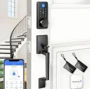 WiFi Smart Door Lock w/ Handle – Fingerprint, Keypad, App, Keyless Entry