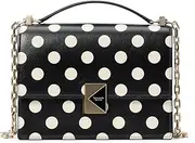 [Kate Spade New York] Deco DOT FINE Grain Leather Chain Shoulder, Black Multi, Black Multi, One Size