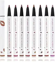 Coolstory Longwear Liquid Lip Liner, 2-in-1 Waterproof Longwear Liquid Lip Liner, Liquid Lip Liner Pen, Matte Lip Stain Marker, Quick-Drying Long-Lasting Matte Liquid Lipstick (8PCS)