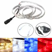 1M Waterproof SMD 3528 60 LED Flexible Strip Light + 12V UK Plug Power Supply + Dimmer 15219 PURE WHITE