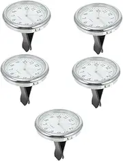Mobestech 5 Sets Car Luminous Clock Car Vent Clocks Watch Mini Vehicle Clock Night Light Clock Chain for Pocket Watch Pocket Clock Tiny Car Clocks Car Dashboard Clock Automatic White Glass
