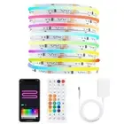 24V RGB Smart IC COB LED Strip Light 16.4ft Kit,Flexible COB RGB LED Light St...
