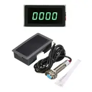 4 Digital Green LED Tachometer RPM Speed Meter + Proximity Switch Sensor NPN GREEN