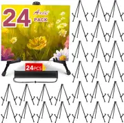 24 Pack 14'' Tabletop Easels, Black Steel Table Top Easels for Display, Adjustab