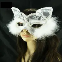 在飛比找樂天市場購物網優惠-【塔克】貓臉 貓女 狐狸面具 性感 貓面罩 蕾絲 面紗/眼罩