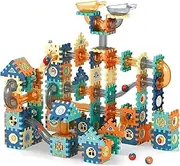 ONAu. Toddler Toys: 286Pcs Ball Run Maze Adventure Non-Magnetic Set, Kids Toys for Developmental Play, Building & Construction Toys for Ages 3-12, 3D Montessori Blocks with 16 Marbles, STEM Learning