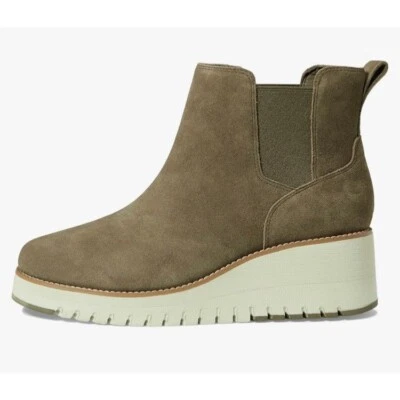 Cole Haan Womens Casual Zerogrand City Wedge Boots Stone Grey Size 6.5 NIB