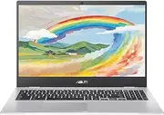 ASUS Chromebook CX1 Laptop, 15.6” FHD (1920 x 1080) LED Display, Intel Celeron N4500 Processor, 8GB RAM, 64GB eMMC, Chrome OS, Silver, TWE 64GB Micro SD Card
