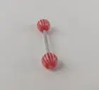 Glow In The Dark Luminous Red/White Barbell Tongue Rings Body Piercing.