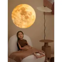 在飛比找ETMall東森購物網優惠-LED月球小夜燈地球投影燈臥室臺燈少女創意床頭拍照氛圍兒童夜