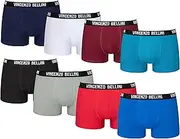 [Vincenzo Bellini] Premium Men's Boxer Shorts - Made in The EU - Without Scratching Notes - Breathable Men's Underwear (Pack of 8 & 12) (L, 8 Colourful), Colourful Pack of 8, Large