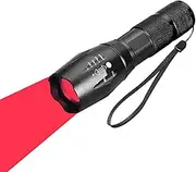 KUPRO Red Light LED Torch Powerful 1000 Lumens Hunting Tactical Red Beam Signal Flashlight Zoomable Waterproof Torches 1 Mode for Night Vision Astronomy Fishing Aviation