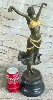 Lovely French Art Nouveau Woman Figural Bronze Wax Seal Sculpture Statue Gift
