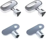 EMSea 4pcs Radiator Key for Screw Air Valve Key Triangle Electrical Cabinet Key Triangle Socket Spanner Key for Gas Water Meter Box Zinc Alloy Silver