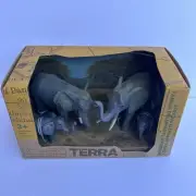 Terra by Battat – 4 Pcs African Elephant Toys Family Set – Plastic...AN2727Z