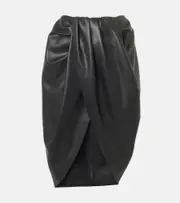 [Stella McCartney] Stella McCartney Draped faux leather midi skirt AU 2 black
