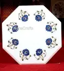 Lapis Lazuli Stone Inlay Work End Table Octagon Marble Coffee Table Top for Cafe