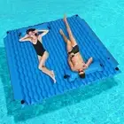 72×72 Inflatable Lake Float Water Mat Plat Large Pool Lounge with Head Pillows