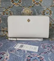 Tory Burch Emerson Zip Continental Wallet New Ivory