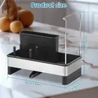 Sink Caddy Black Sponge Holder for Kitchen Sink with Brush Holder and dgcmZ
