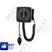 WALL-MOUNTED ANEROID SPHYGMOMANOMETER, LARGE, RAISED NUMBERS, LUMINESCENT DIAL