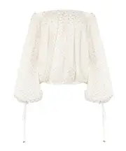 Chloé Gathered Off-The-Shoulder Top FR36,F34,FR38,F36,F38,FR40,FR42 coconut milk color
