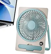 Fan for Desk | Small Table Fan | Electric Personal Cooling Tool Lcd Digital Display USB Powered Hangable Standing for Kitchen Student Dormitory Home Office