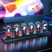 DIY background RGB Nixie Tube Clock LED Glows IPS Color Screen Gaming Desk Decor