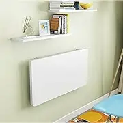 Folding Wall Table, Wood Floating Desk,for Small Spaces,Functional Hanging Desk for Home Laundry Room,Office Work Station,Study Work Bench- Sturdy and Stylish Design(White,60 * 40cm)