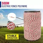 1Roll Electric Fence Wire 2x500M Fencing Tape Poly Stainless Steel Temporary Kit