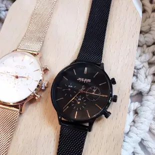💝台灣現貨+預購💖台灣出貨💖JULIUS 聚利時 明星系列 JS005 真三眼手錶 米蘭錶帶 防水 中性錶
