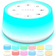 Sound Machine and White Noise Machine with 30 Soothing Sounds with 12 Colors ...
