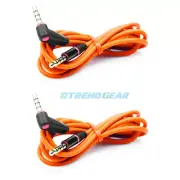 2X 4FT 3.5MM AUX L JACK M/M AUDIO STEREO CABLE ORANGE FOR IPHONE 5S 5C IPOD NANO