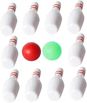 Gogogmee 1 Set Mini Bowling Kit Dollhouse Accessory Miniature Bowling Set for Home Decor Party Decorations and Restaurants High Simulation and Balls