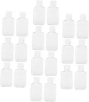 Vaguelly 20pcs Portable Empty Lotion Bottles Refillable Makeup Containers for Travel Durable Petg Storage Bottles Easy Control Clamshell Design for Skincare Cosmetics