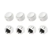 30mm Mounting Momentary Game Push Button Round for Video Games White 8 pcs