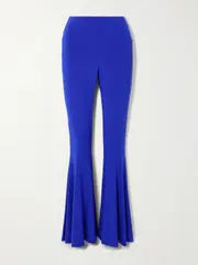 [Norma Kamali] Norma Kamali - Fishtail Stretch-jersey Flared Pants - Blue - small small Blue