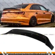 R STYLE GLOSS BLACK HIGHKICK DUCKBILL SPOILER FOR 14-20 AUDI A3 S3 RS3 8V SEDAN (for: Audi)
