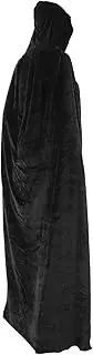 Healeved Hooded Cloak for Halloween Unisex Fancy Dress Cape Durable Cosplay Costume for Men Women for Masquerade Parties and Themed Events Black